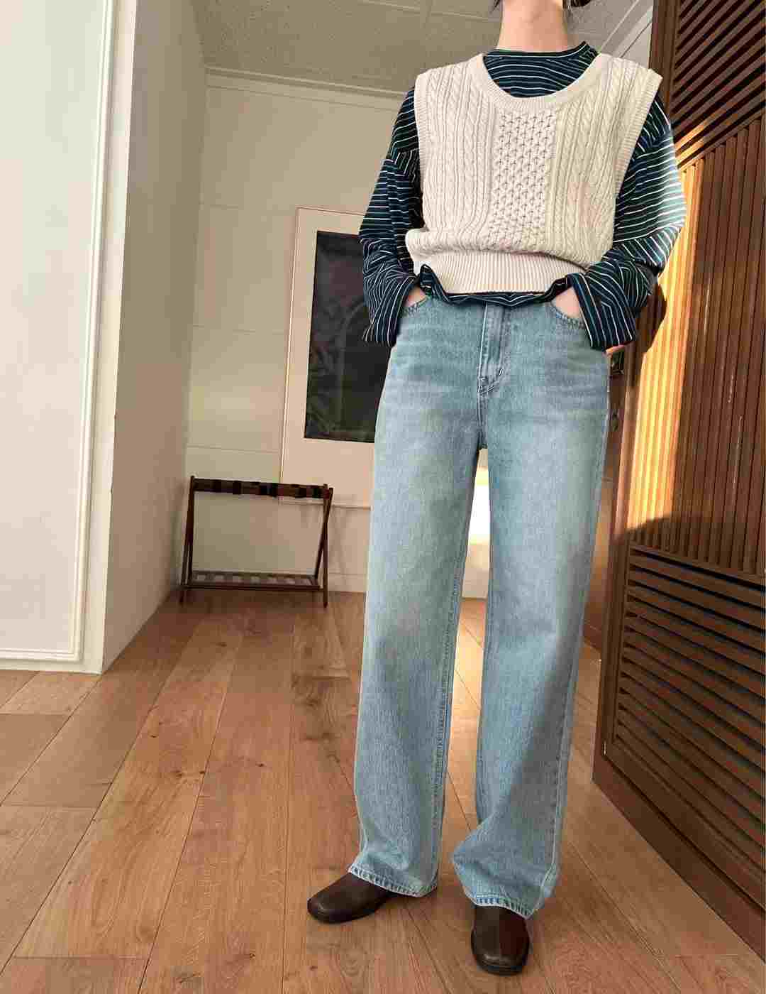 HEY BILLY韓國㊣直郵東大門代購女裝新款時尚休閑25春夏牛仔褲HEY BILLY牛仔褲