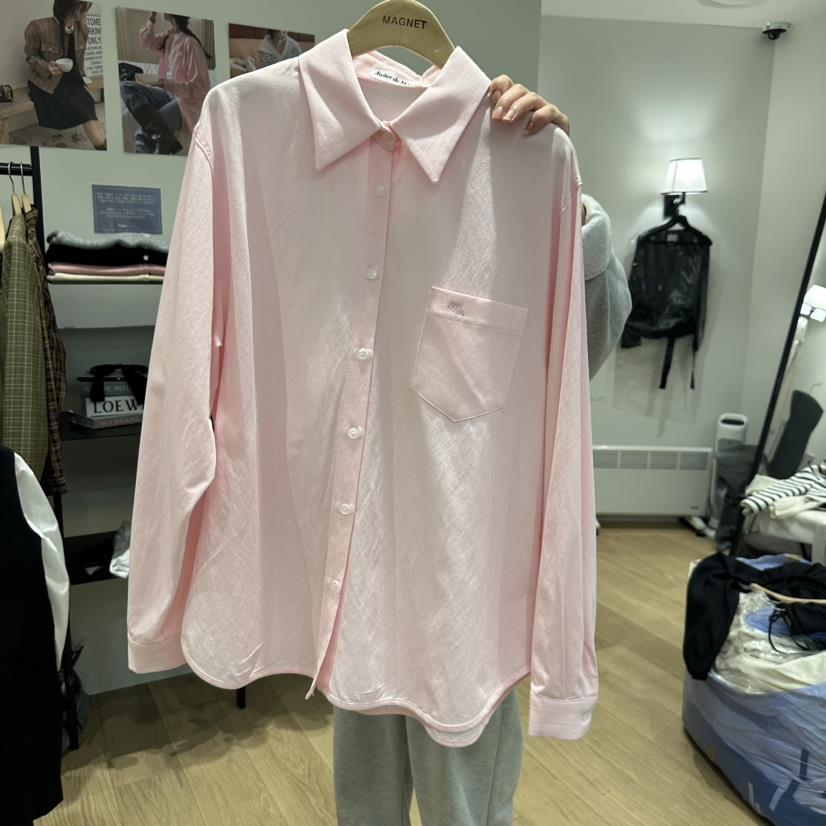 M.G.N韓國㊣直郵東大門代購女裝新品時尚襯衫蕾絲衫徽標刺繡MAGNET襯衫/蕾絲衫