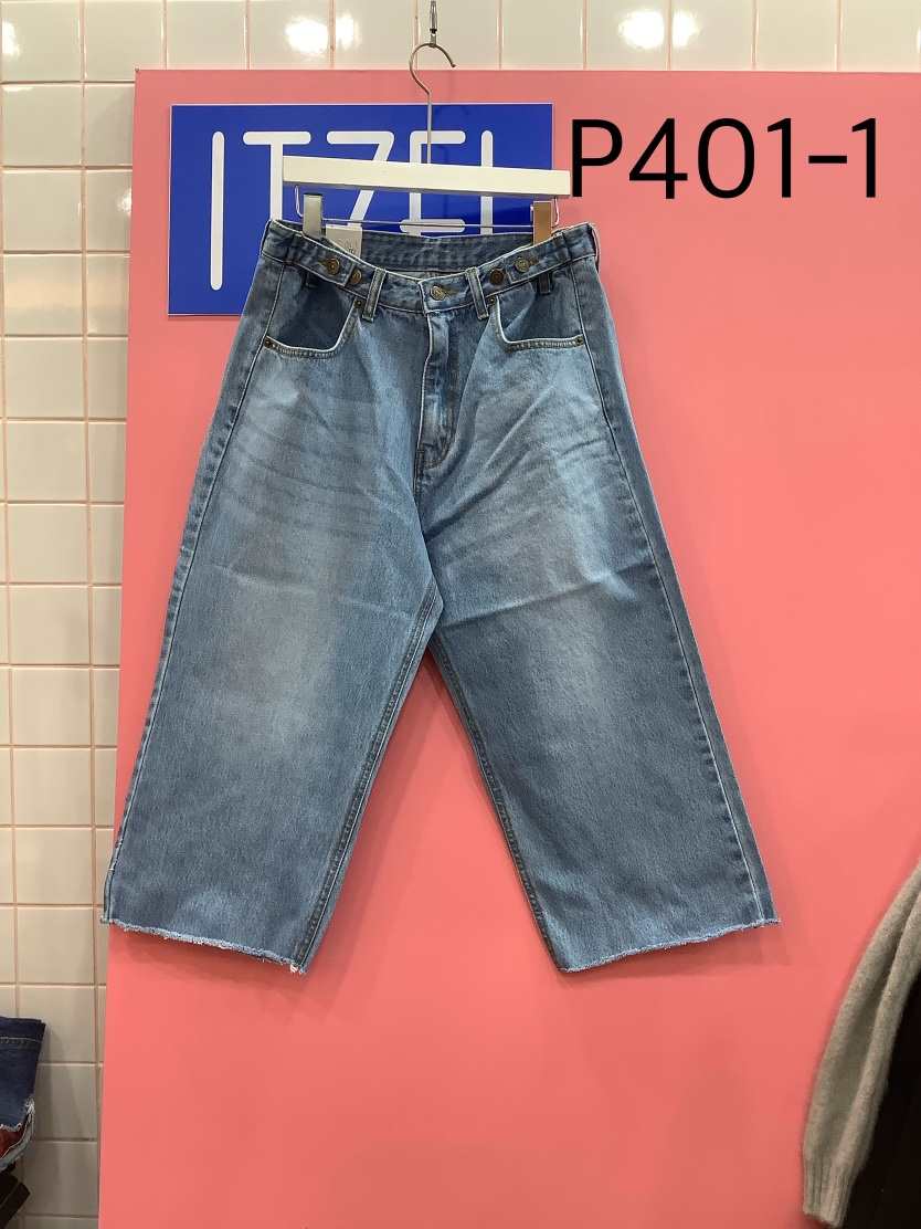 ITZEL直郵韓國代購㊣女裝新品時尚熱賣職業休閑25春夏牛仔褲ITZEL牛仔褲