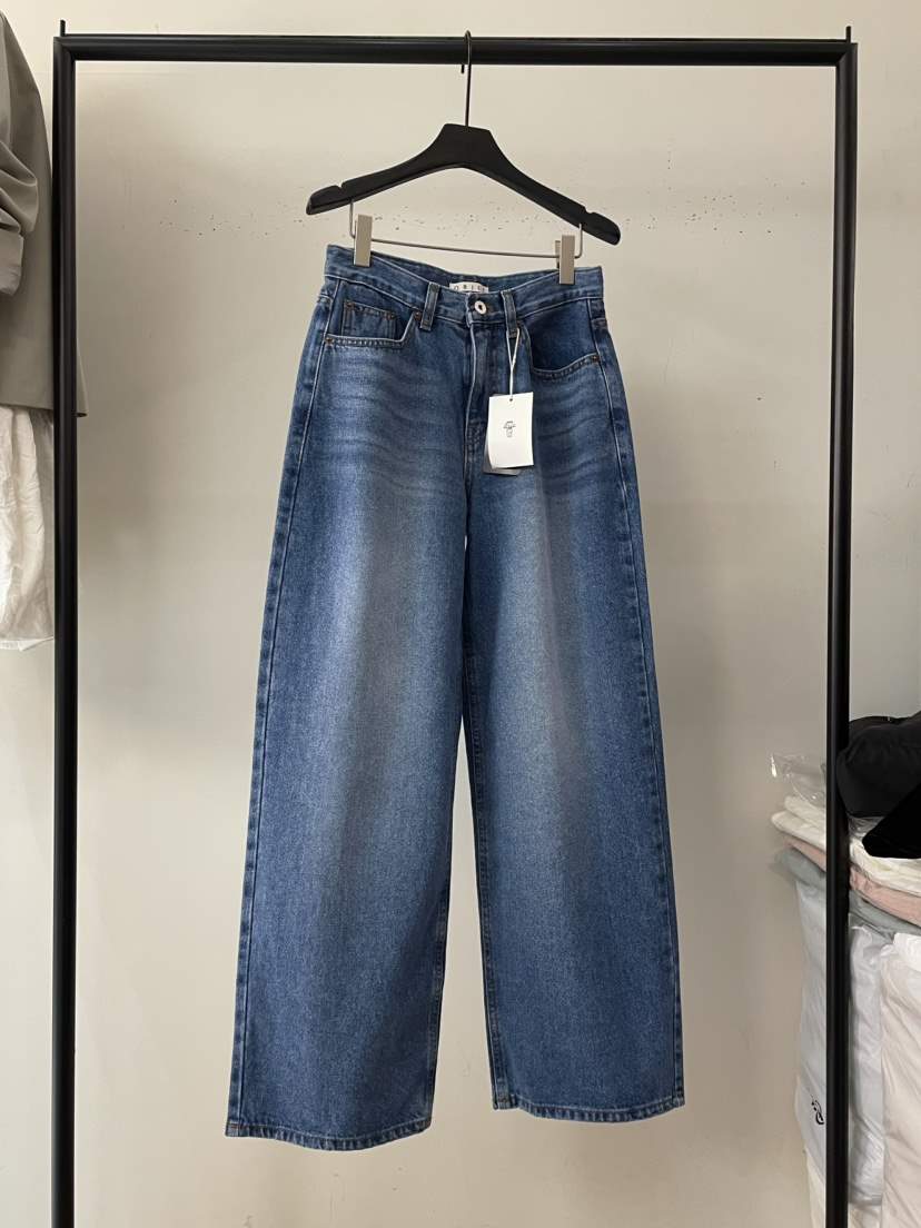 OBJET直郵韓國代購㊣女裝新品推薦時尚休閑熱賣職業25春夏牛仔褲love us u/OBJET牛仔褲