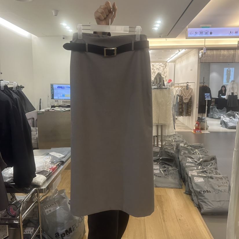 MAINT韓國㊣直郵東大門代購女裝新品人氣熱賣休閑長裙含腰帶MAINT長裙