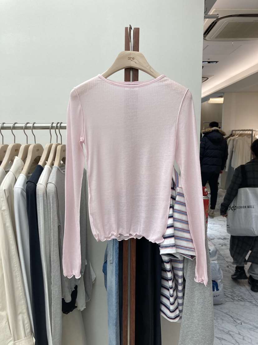 CURVY韓國㊣直郵東大門代購女裝新品休閑推薦時尚職業長袖T恤CURVY長袖T恤