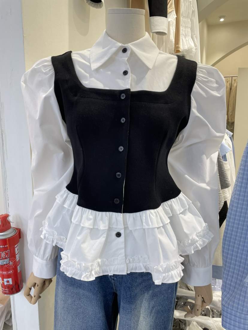 MUSK韓國直郵㊣東大門實拍女裝新品職業25春夏時尚襯衫蕾絲衫MUSK襯衫/蕾絲衫