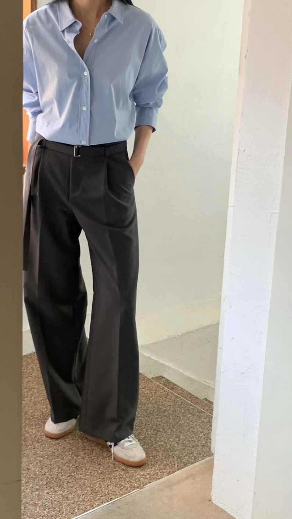 FLAT WHITE韓國直郵女裝新品真品人氣時尚25春夏休閑休閑褲FLAT WHITE休閑褲