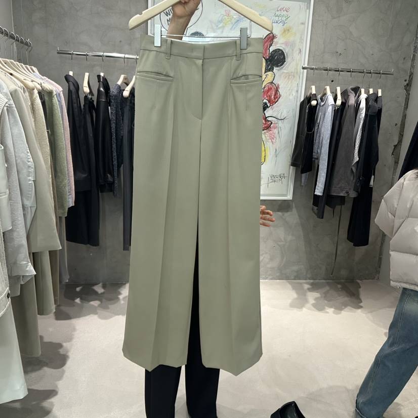 LAMAGIEPIE韓國直郵㊣東大門實拍女裝新品人氣職業休閑褲口袋LAMAGIE GREY休閑褲