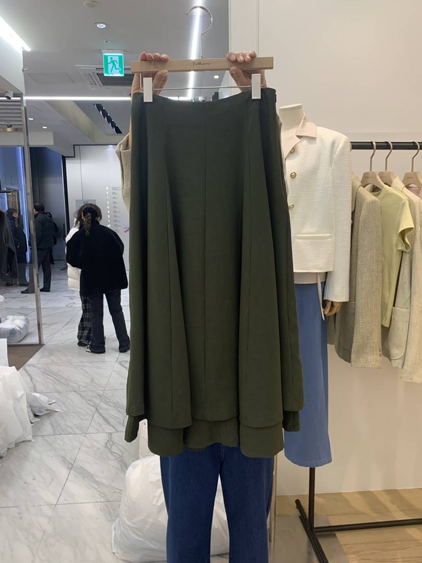 FILLMOR直郵韓國代購㊣女裝新款職業時尚休閑熱賣25春夏長裙雙層FILLMOR長裙