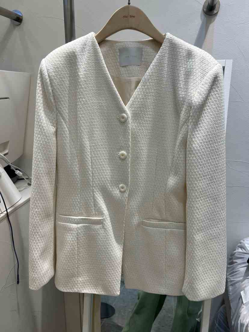 ROU.TINE直郵韓國代購㊣女裝新品推薦職業時尚25春夏夾克粗花呢ROU.TINE夾克