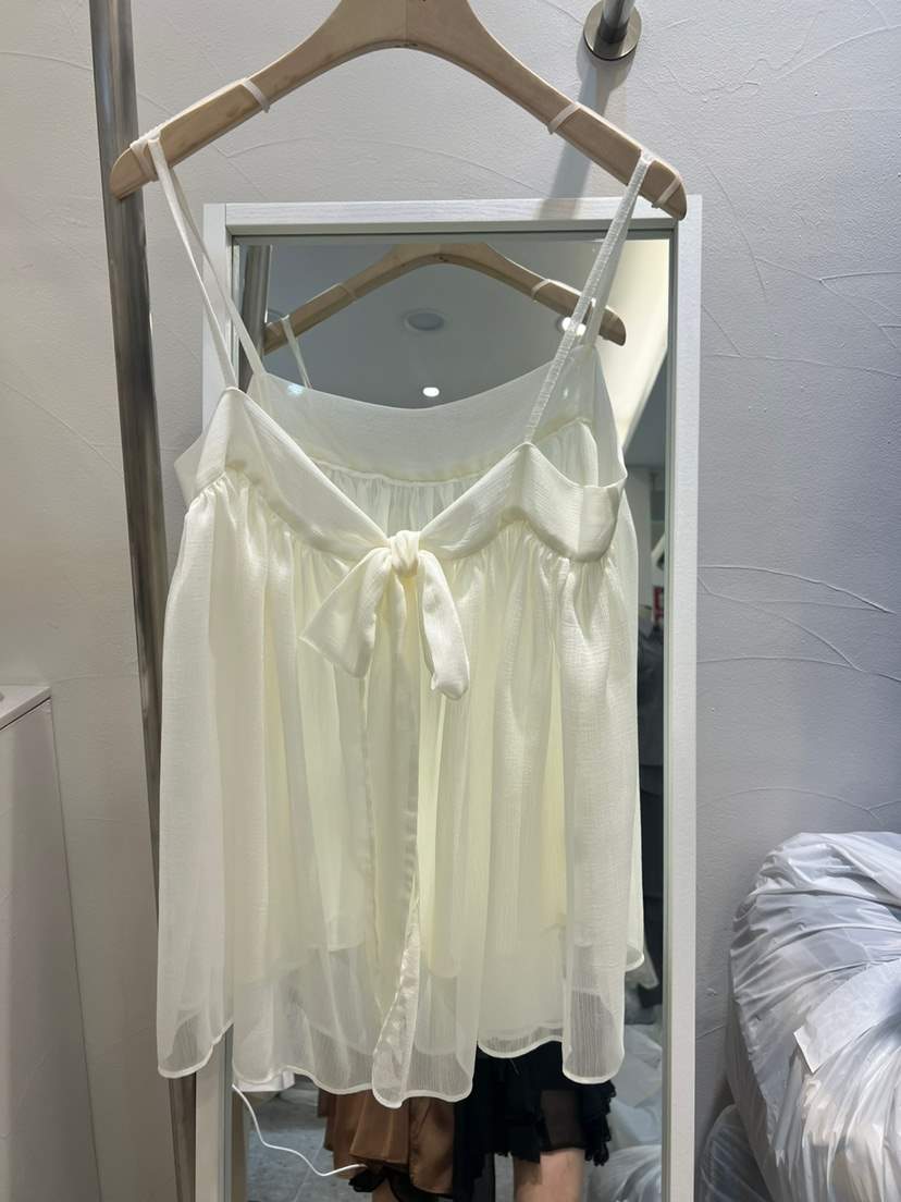 ROU.TINE韓國直郵㊣女裝新品時尚人氣休閑職業吊帶背心褶皺ROU.TINE吊帶/背心