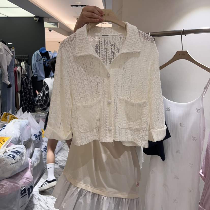 FRILL直郵韓國代購㊣女裝新款休閑時尚人氣襯衫蕾絲衫羊毛衫FRILL襯衫/蕾絲衫