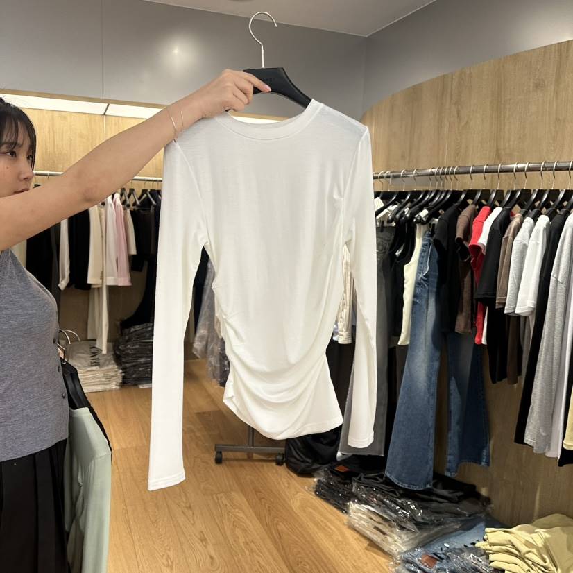 LEFANCY韓國直郵㊣女裝新款人氣時尚職業推薦熱賣25春夏長袖T恤LEFANCY長袖T恤