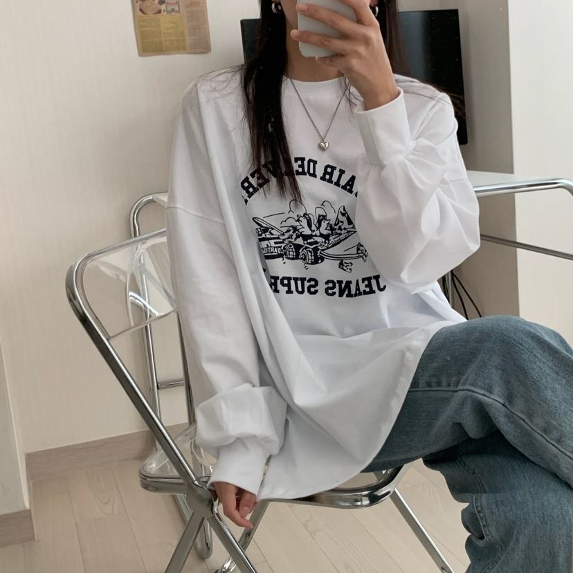 FROMJINI韓國直郵㊣東大門實拍女裝新品推薦休閑熱賣長袖T恤FROMJINI長袖T恤