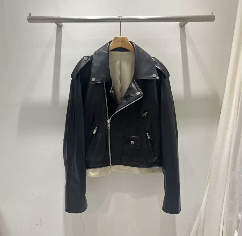 ABBEYLEE韓國直郵女士新款真品25春夏休閑人氣時尚熱賣皮衣ABBEYLEE皮衣