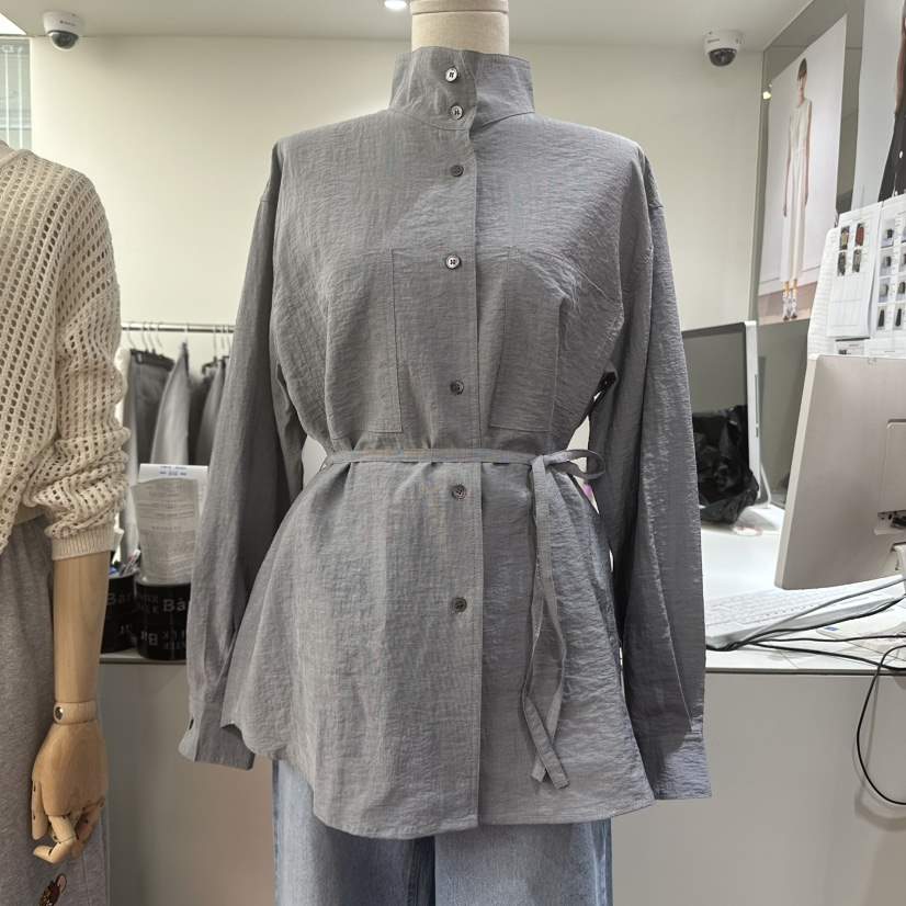 FFULLBAR東大門實拍女裝新品熱賣時尚人氣襯衫蕾絲衫含腰繩DELI JENNY襯衫/蕾絲衫