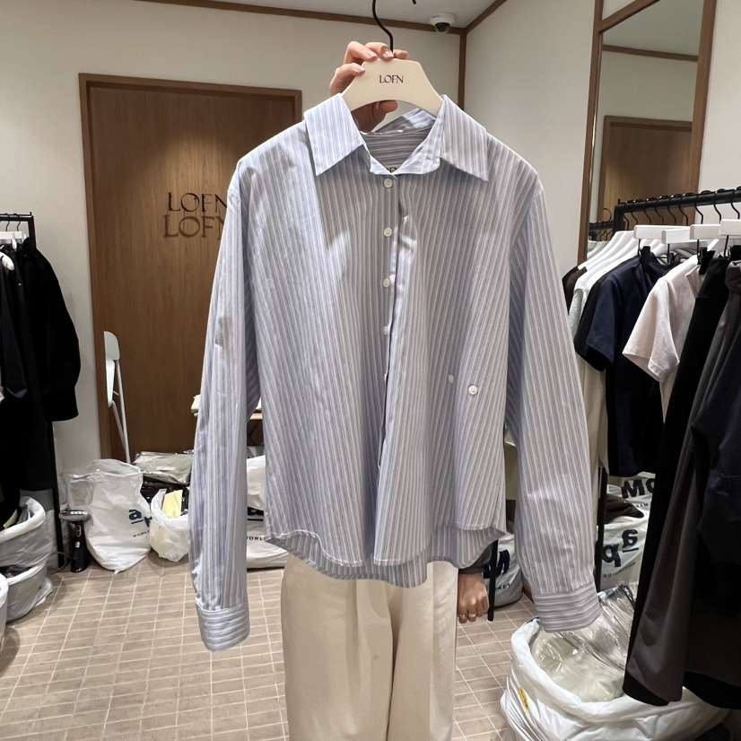 LOFN東大門實拍女士新品25春夏時尚真品熱賣人氣襯衫蕾絲衫LOFN襯衫/蕾絲衫