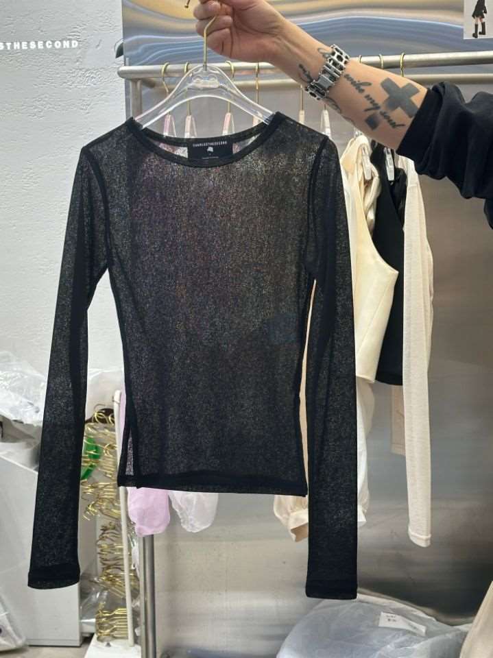 CHARLES THE SECOND韓國㊣直郵東大門代購女裝新品25春夏長袖T恤CHARLES THE SECOND/CHEAP-CHIC長袖T恤