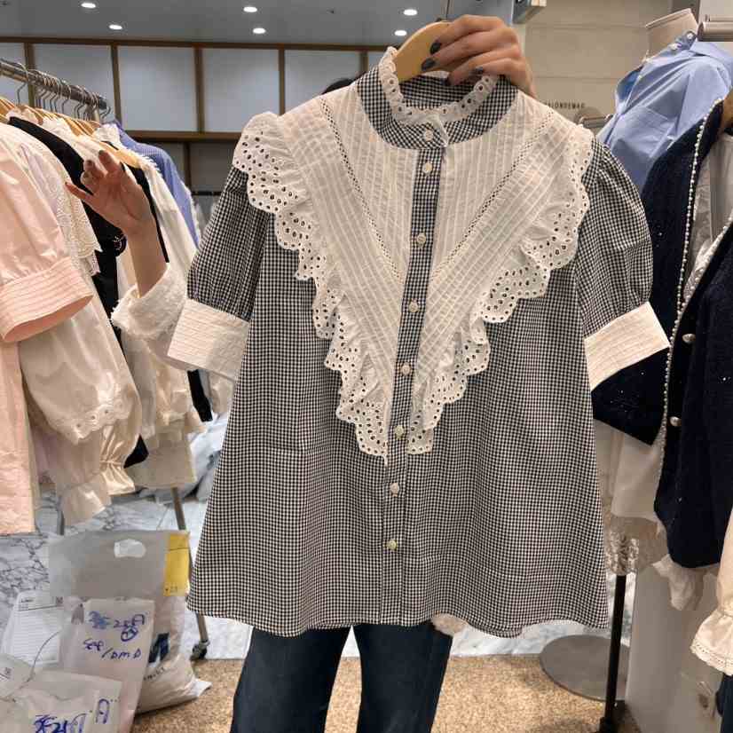 A直郵韓國代購㊣女裝新款熱賣休閑推薦職業25春夏襯衫蕾絲衫A STORE襯衫/蕾絲衫