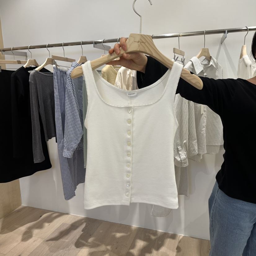 VEGETABLE韓國㊣直郵東大門代購女裝新品25春夏人氣吊帶背心VEGETABLE吊帶/背心
