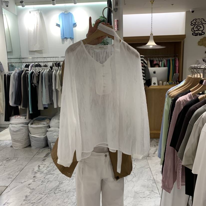 ADELINE韓國㊣直郵東大門代購女裝新品職業休閑時尚襯衫蕾絲衫ADELINE襯衫/蕾絲衫