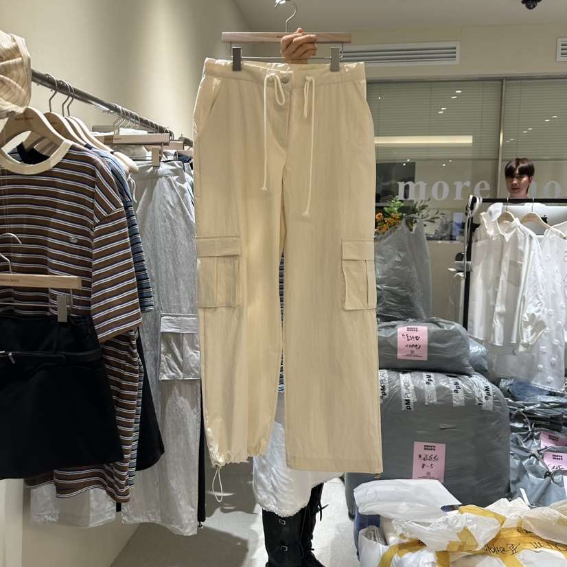 MOREMORE韓國直郵㊣東大門實拍女裝新品職業時尚休閑褲奶油色more more休閑褲