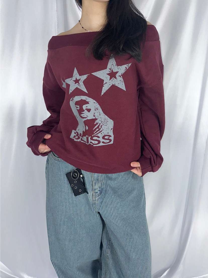 KIKI直郵韓國代購㊣女裝新款時尚人氣休閑職業熱賣衛衣復古KIKI衛衣