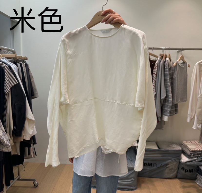 BLENDING-p韓國直郵㊣東大門實拍女裝新款熱賣職業長袖T恤BLENDING長袖T恤