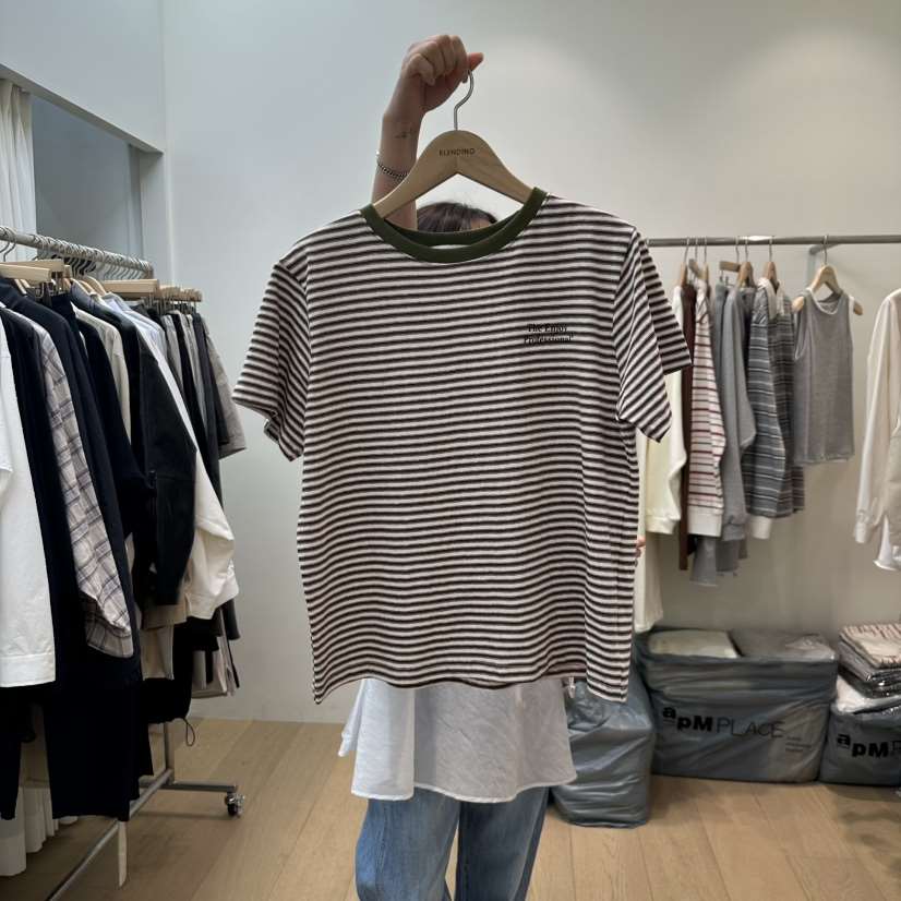BLENDING-p直郵韓國代購㊣女裝新品25春夏休閑職業人氣T恤BLENDINGT恤