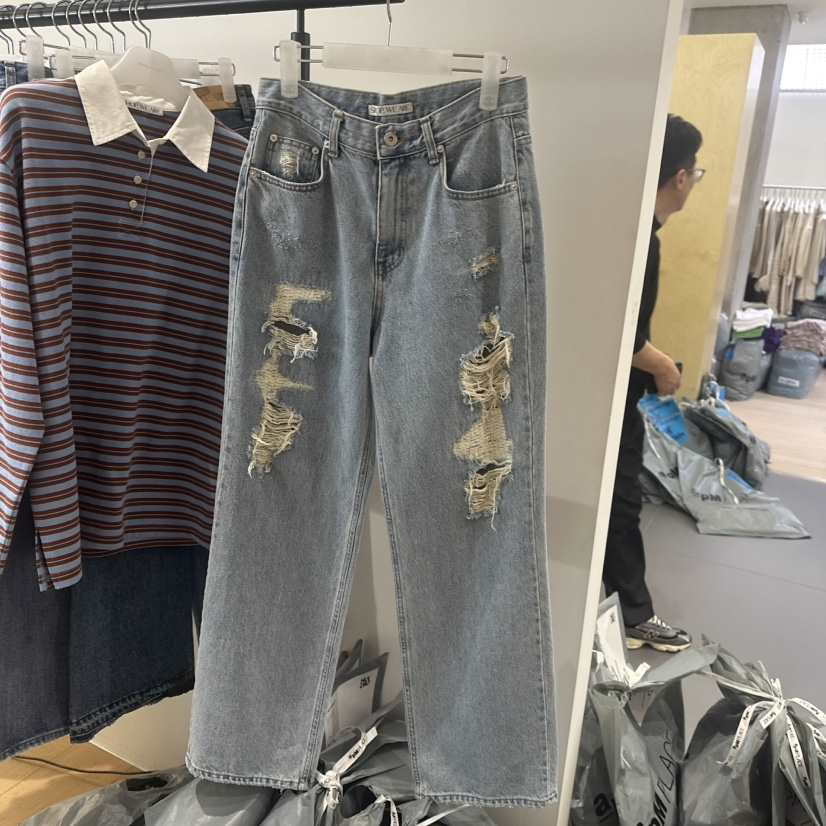 WE ARE/WELOVER韓國直郵㊣東大門實拍女裝新品時尚牛仔褲SHOP_WE ARE牛仔褲