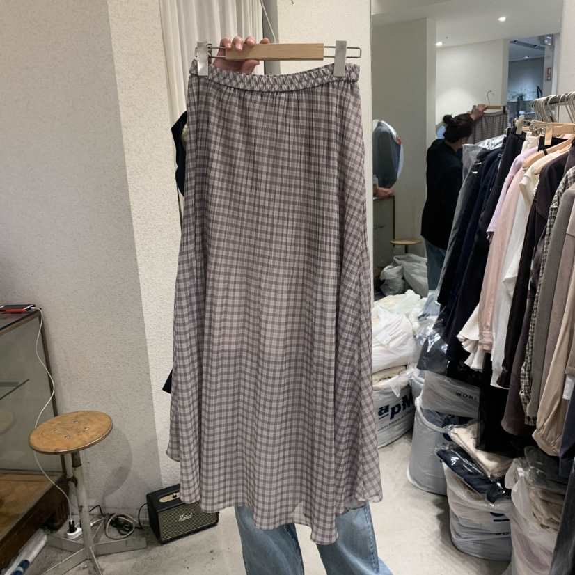 SSEMIENNE韓國直郵㊣女裝新款時尚休閑熱賣半身裙中短裙褶皺SSEMIENNE半身裙/中短裙