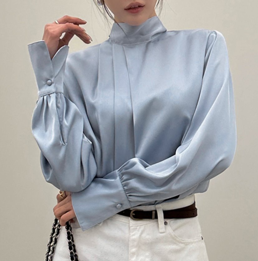 LEA/ASHER-J東大門直郵女士新品職業25春夏襯衫蕾絲衫含脖帶PitaPat襯衫/蕾絲衫