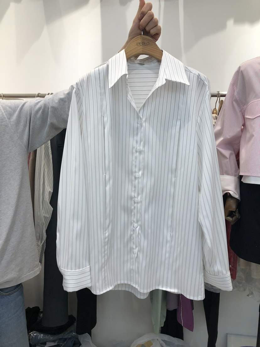 DUPLO韓國直郵㊣女裝新品熱賣人氣25春夏職業休閑襯衫蕾絲衫DUPLO襯衫/蕾絲衫