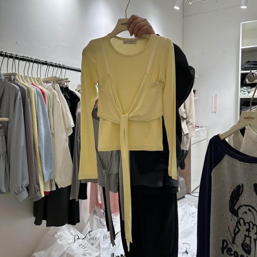 MAY DOROYHY東大門直郵女裝新品25春夏時尚真品長袖T恤蕾絲MAY DOROYHY長袖T恤