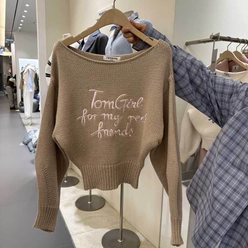 TOMGIRL東大門代購女裝新品人氣休閑真品熱賣推薦針織衫刺繡TOMGIRL針織衫