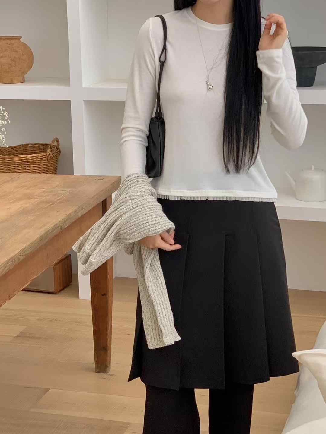 ATTENTION-어텐션-T韓國直郵女裝新品休閑職業25春夏長袖T恤NUMBERING/ATTENTION長袖T恤