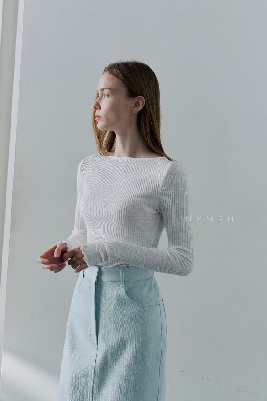 NYMPH韓國直郵女士新款時尚人氣熱賣25春夏職業真品長袖T恤NYMPH長袖T恤