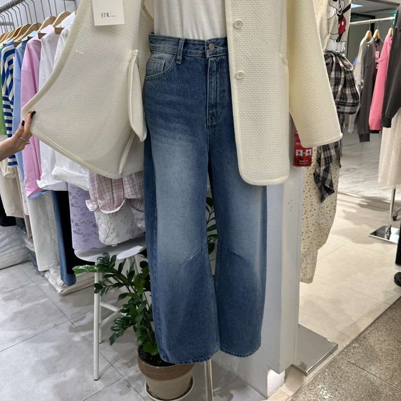 EN.U直郵韓國代購㊣女裝新品25春夏熱賣時尚休閑職業牛仔褲EN.U牛仔褲