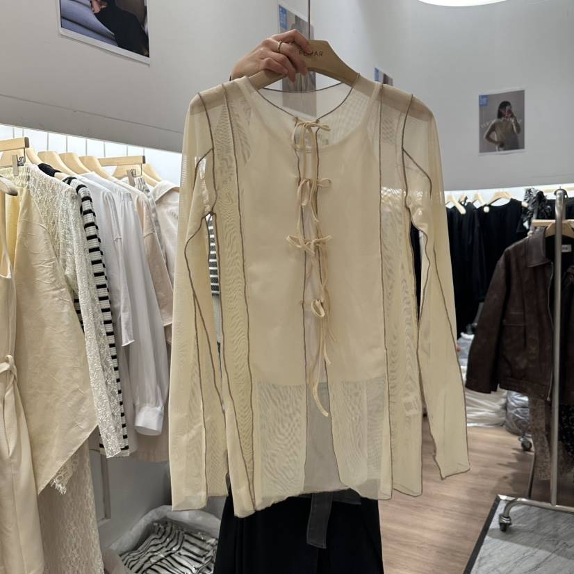 FLIPAR直郵韓國代購㊣女裝新品熱賣時尚25春夏襯衫蕾絲衫雙面FLIPAR襯衫/蕾絲衫