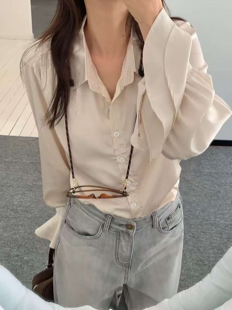 VERA韓國直郵㊣女裝新品25春夏休閑人氣職業時尚襯衫蕾絲衫VERA襯衫/蕾絲衫