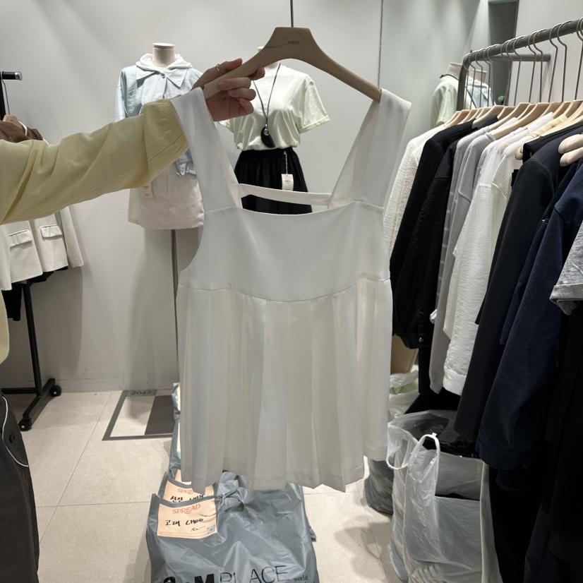SPREAD直郵韓國代購㊣女裝新款熱賣25春夏連衣裙不含內搭褶皺SPREAD連衣裙