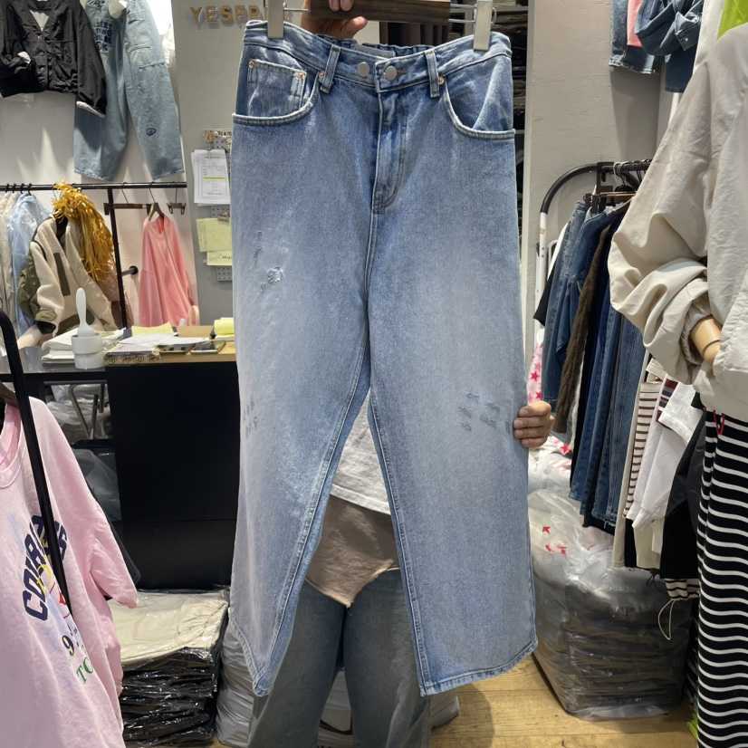 YESFREE直郵韓國代購㊣女裝新品時尚職業推薦熱賣25春夏牛仔褲YESFREE牛仔褲