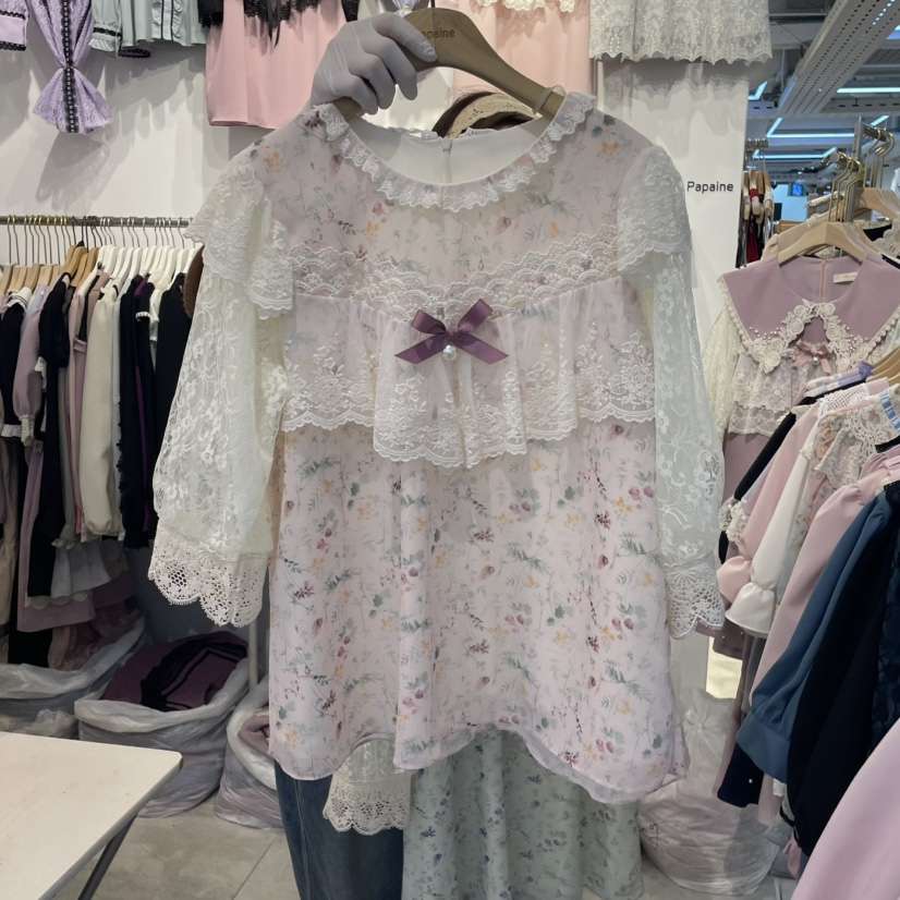 PAPA韓國直郵㊣女裝新品推薦時尚休閑熱賣職業25春夏襯衫蕾絲衫PAPA襯衫/蕾絲衫