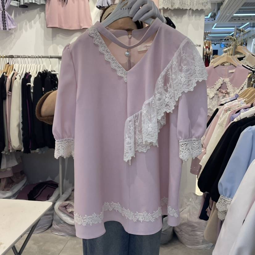 PAPA東大門代購女裝新款時尚職業熱賣人氣真品休閑襯衫蕾絲衫PAPA襯衫/蕾絲衫
