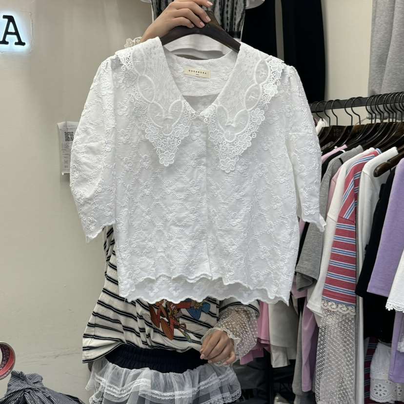 BORA BORA韓國代購女裝新品25春夏熱賣推薦人氣襯衫蕾絲衫BORA BORA襯衫/蕾絲衫