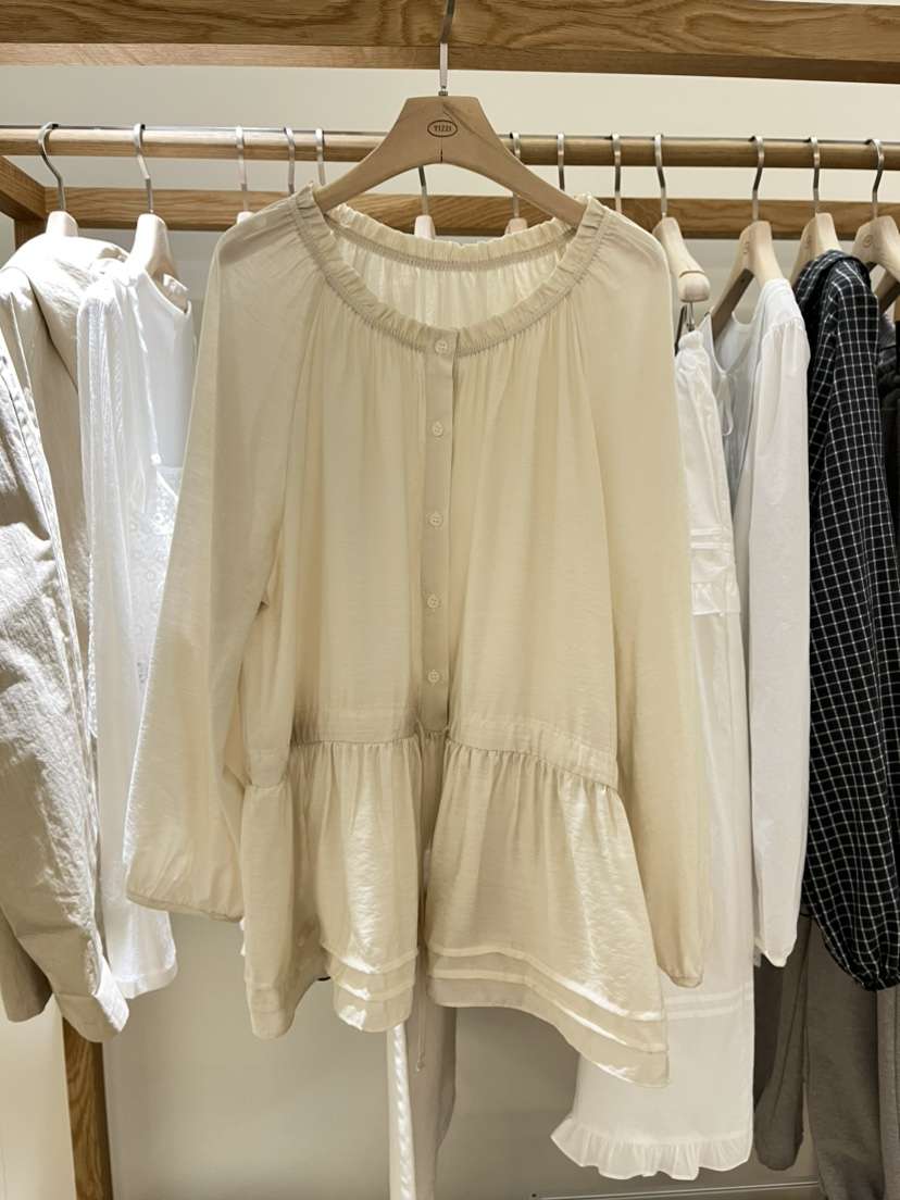 TIZZI東大門代購女裝新品25春夏職業人氣推薦休閑襯衫蕾絲衫TIZZI襯衫/蕾絲衫