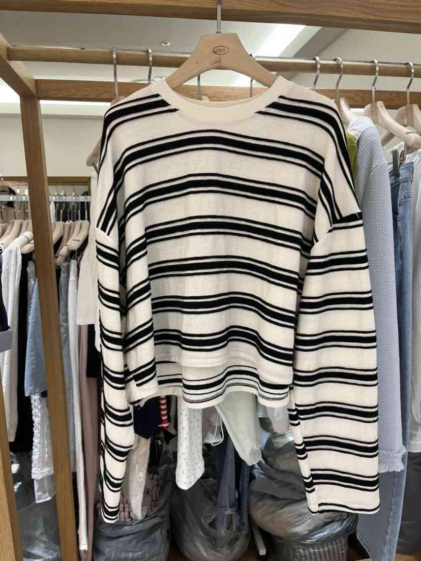 TIZZI東大門實拍女士新品熱賣25春夏時尚休閑推薦人氣長袖T恤TIZZI長袖T恤