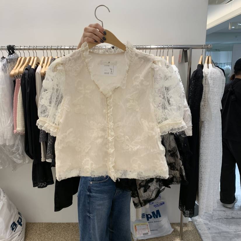 A東大門代購女士新品推薦熱賣25春夏人氣時尚職業襯衫蕾絲衫A STORE襯衫/蕾絲衫