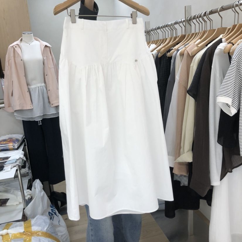 VILLABUTTON韓國直郵女裝新品熱賣職業時尚半身裙中短裙褶皺VILLABUTTON半身裙/中短裙