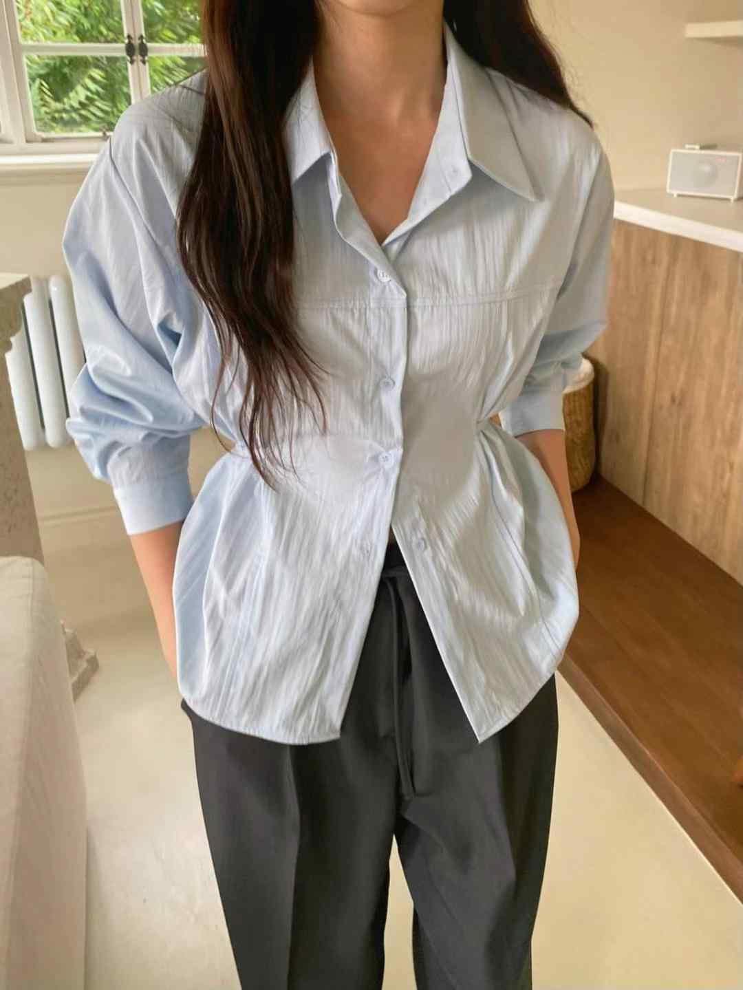 M.STORY韓國直郵女士新款25春夏時尚真品職業休閑襯衫蕾絲衫M.STORY襯衫/蕾絲衫