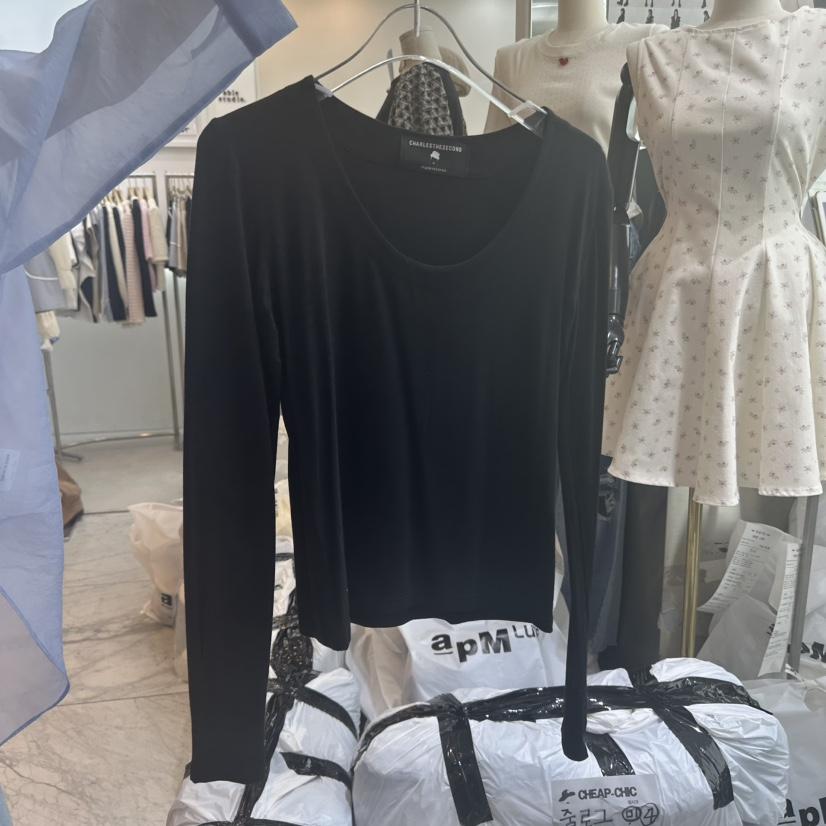CHEAP-CHIC韓國㊣直郵東大門代購女裝新品時尚休閑長袖T恤CHEAP-CHIC/CHARLES THE SECOND長袖T恤
