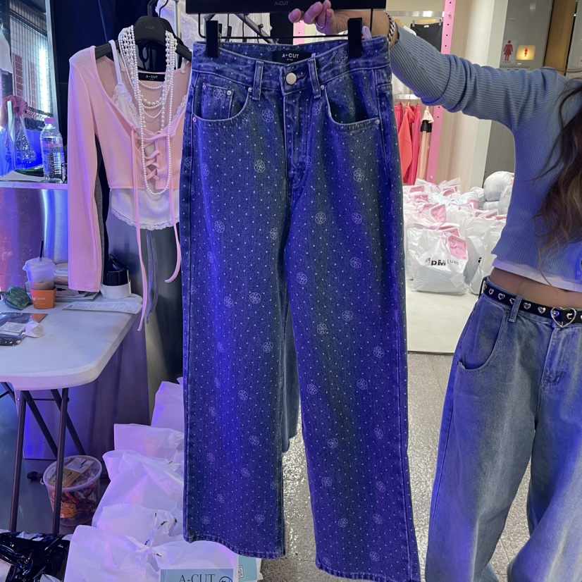 A-CUT韓國㊣直郵東大門代購女裝新款熱賣人氣時尚25春夏牛仔褲A-CUT牛仔褲