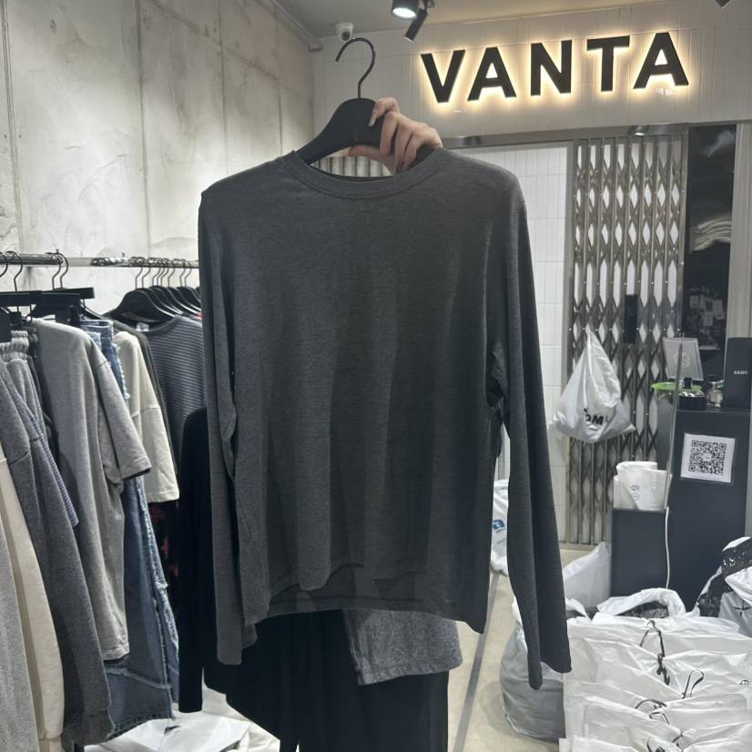 VANTA韓國代購女裝新品休閑人氣熱賣職業25春夏長袖T恤天絲VANTA長袖T恤